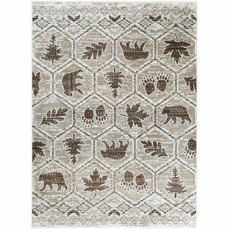 SLEEP EZ 2 ft. 3 in. x 3 ft. 3 in. Tacoma Camp Creek Area Rug - Brown SL3636871